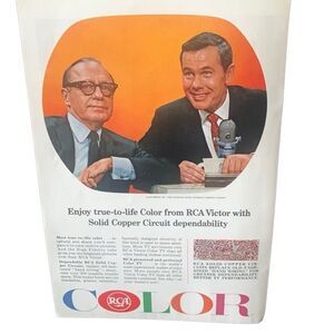 Vintage 1965 RCA Color Television Johnny Carson Jack Benny Ad Advertisement